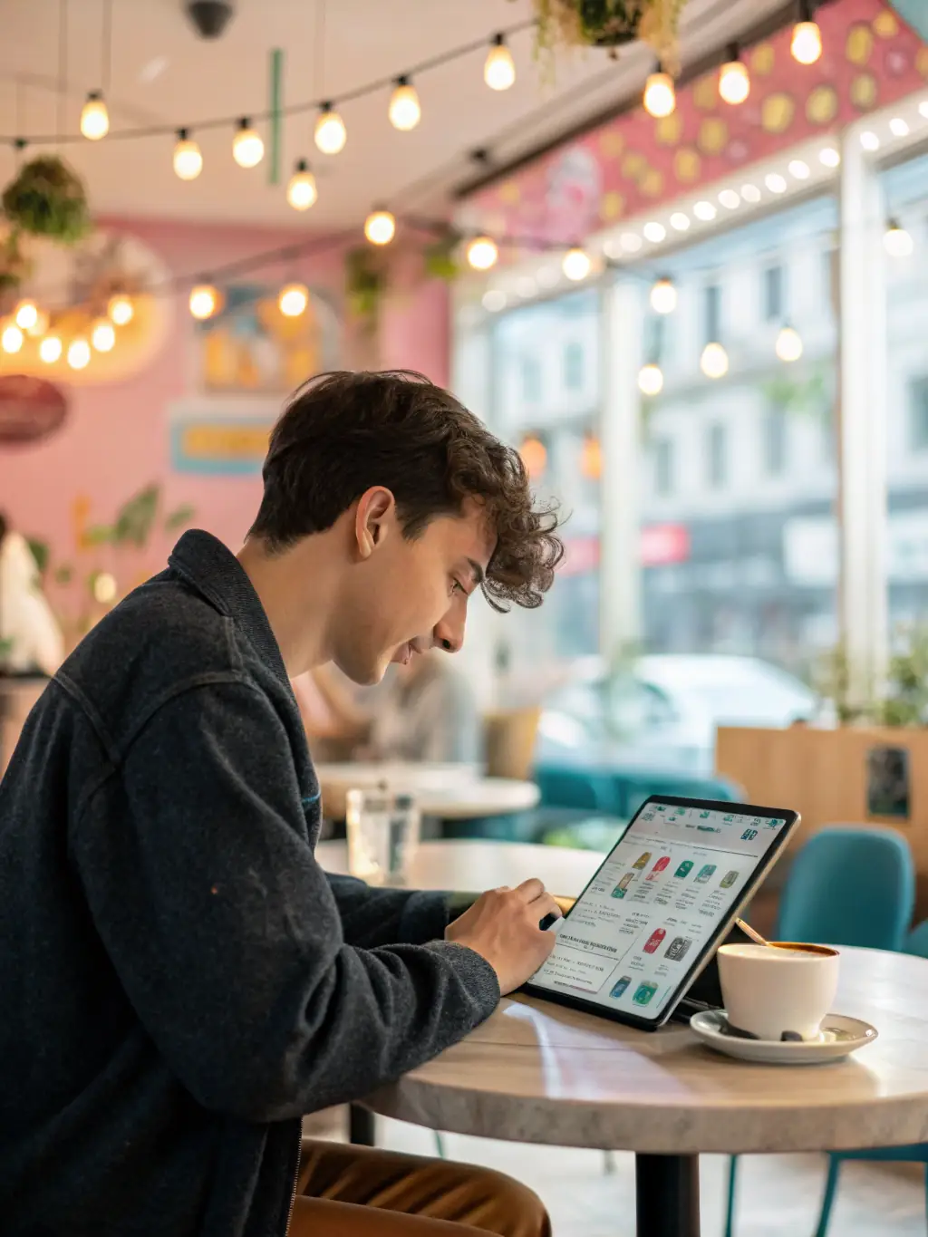 A person confidently using a tablet to review health insurance plans, showcasing the ease of comparing options with Helping Hand Advisors.