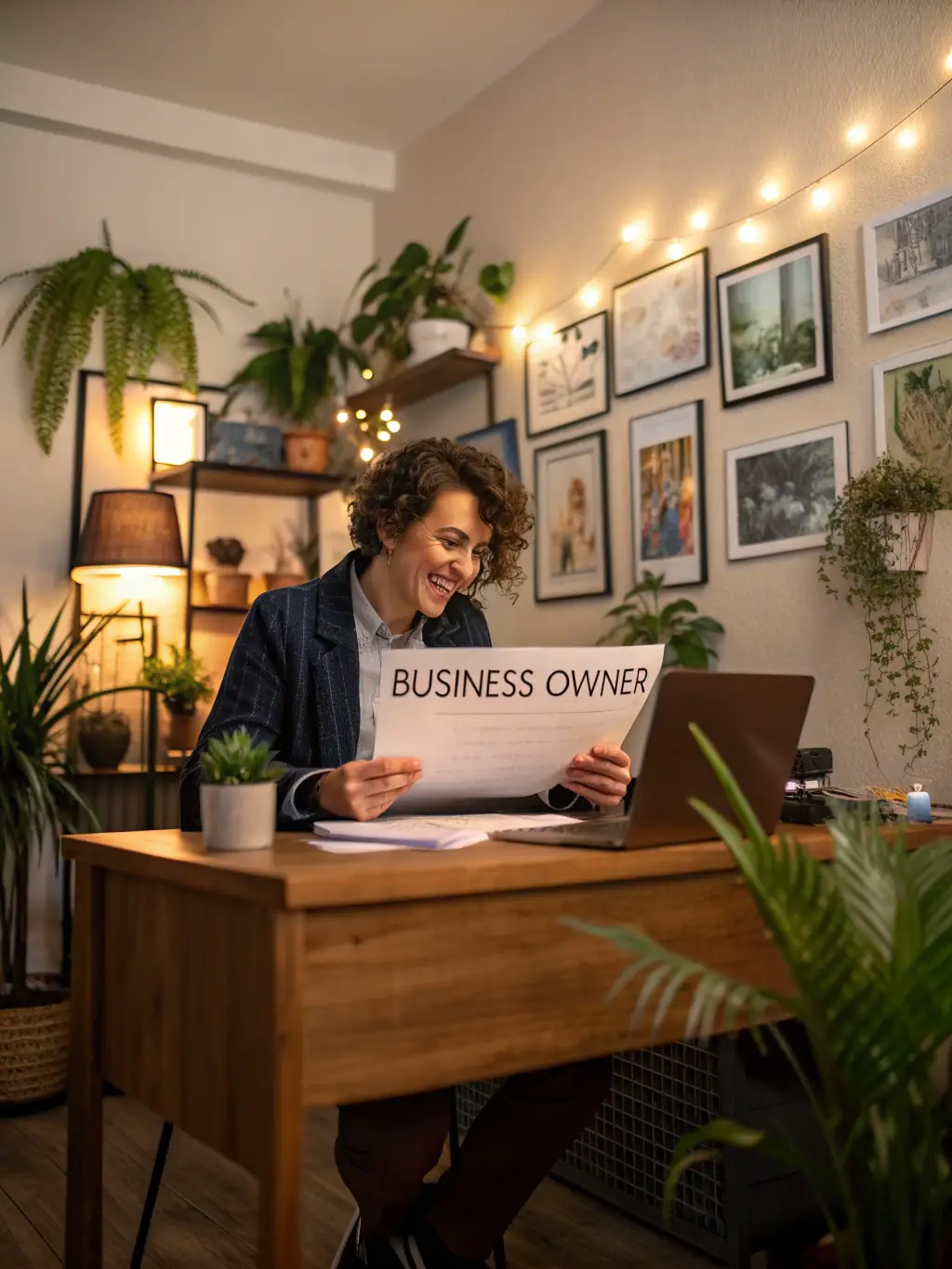 A small business owner reviewing insurance documents in a modern office, highlighting the importance of business health insurance.